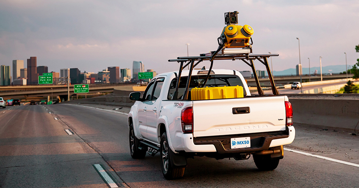 Mobile mapping vehicle on highway